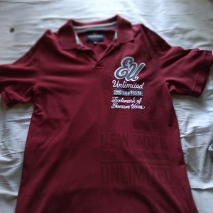 Vintage Maroon Marc Ecko embroidered polo in beautiful condition 20 or 2 for 30